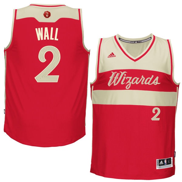 John Wall Authentic In Red Adidas NBA Washington Wizards 2015-16 Christmas Day #2 Men's Jersey