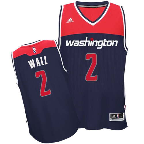 John Wall Authentic In Navy Blue Adidas NBA Washington Wizards #2 Men's Alternate Jersey