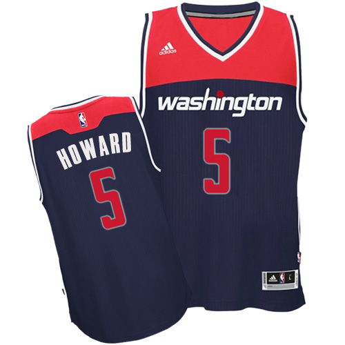 Juwan Howard Authentic In Navy Blue Adidas NBA Washington Wizards #5 Men's Alternate Jersey