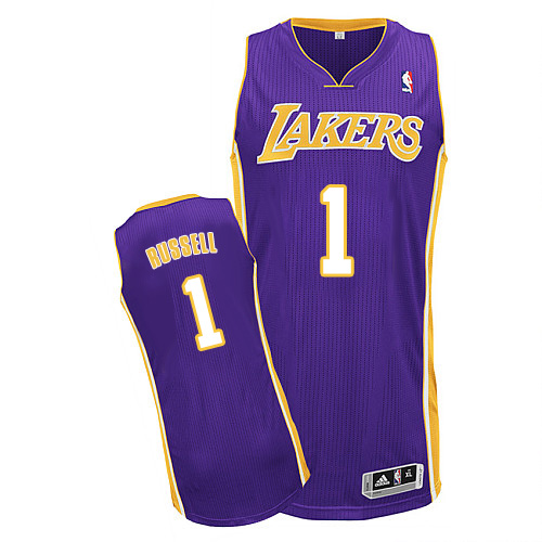 D'Angelo Russell Authentic In Purple Adidas NBA Los Angeles Lakers #1 Men's Road Jersey